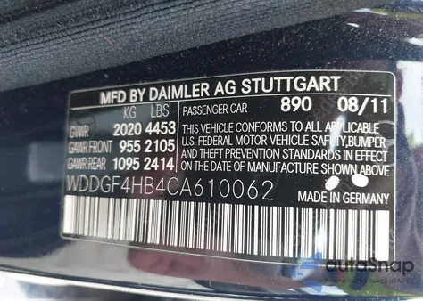 2012 Mercedes-Benz C 250 Luxury/Sport from USA, damaged, VIN WDDGF4HB4CA610062